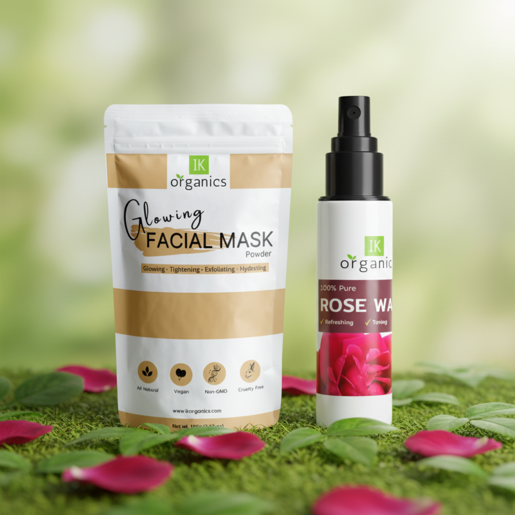 Glowing Facial Mask Powder + Rose Water Spray