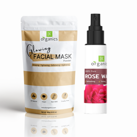 Glowing Facial Mask Powder + Rose Water Spray